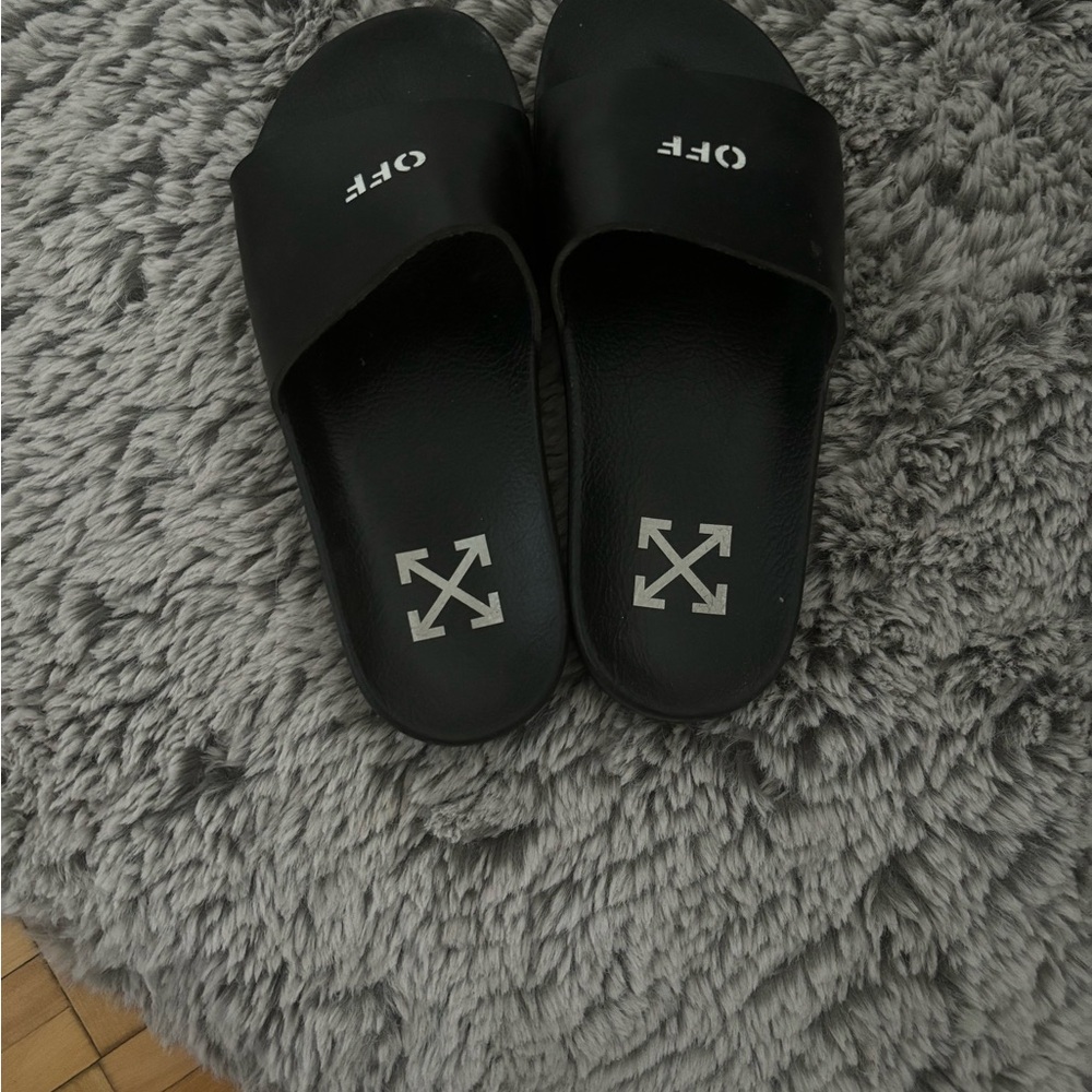 Off white pool slides